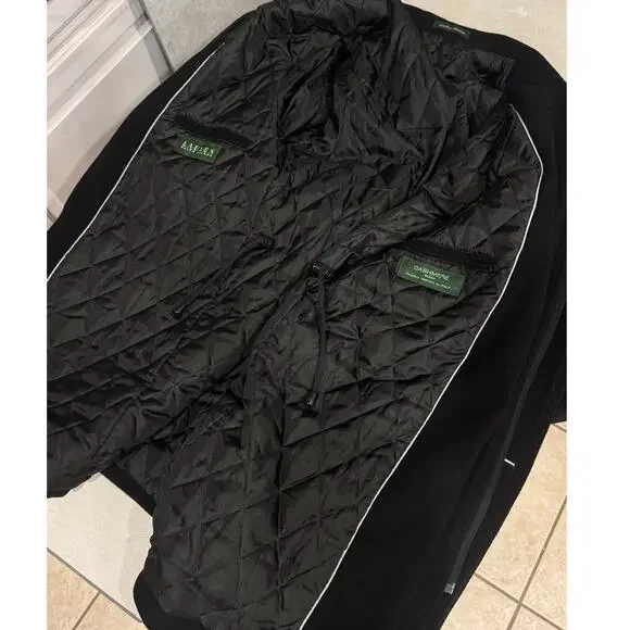 LAUREN RALPH LAUREN Mens Cashmere Blend Black Coat Jacket 44 - Picture 2 of 13